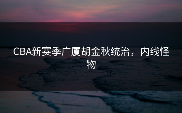 CBA新赛季广厦胡金秋统治,内线怪物